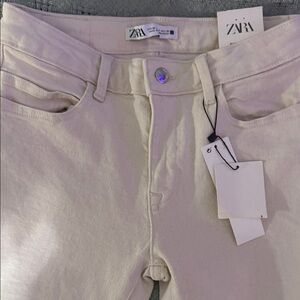 Zara Off-White Denim Pants